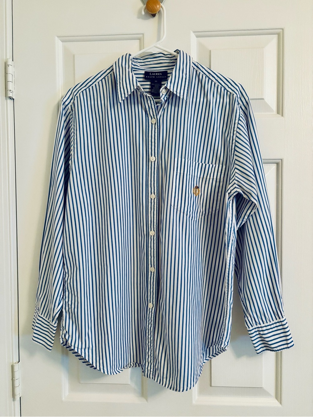 Ralph Lauren Blue & White Stripe Button-Down Shirt